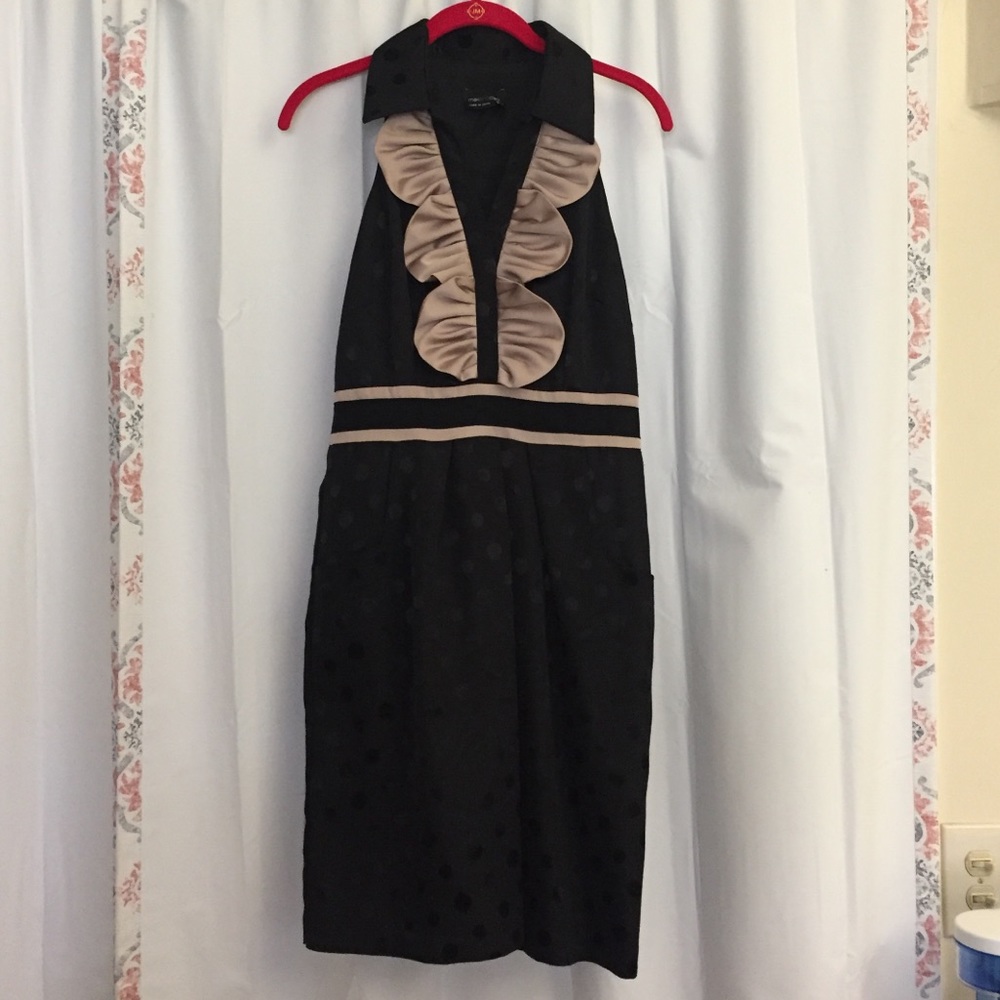 3/$25 Max and Cleo Black Polka Dot Dress Size 10